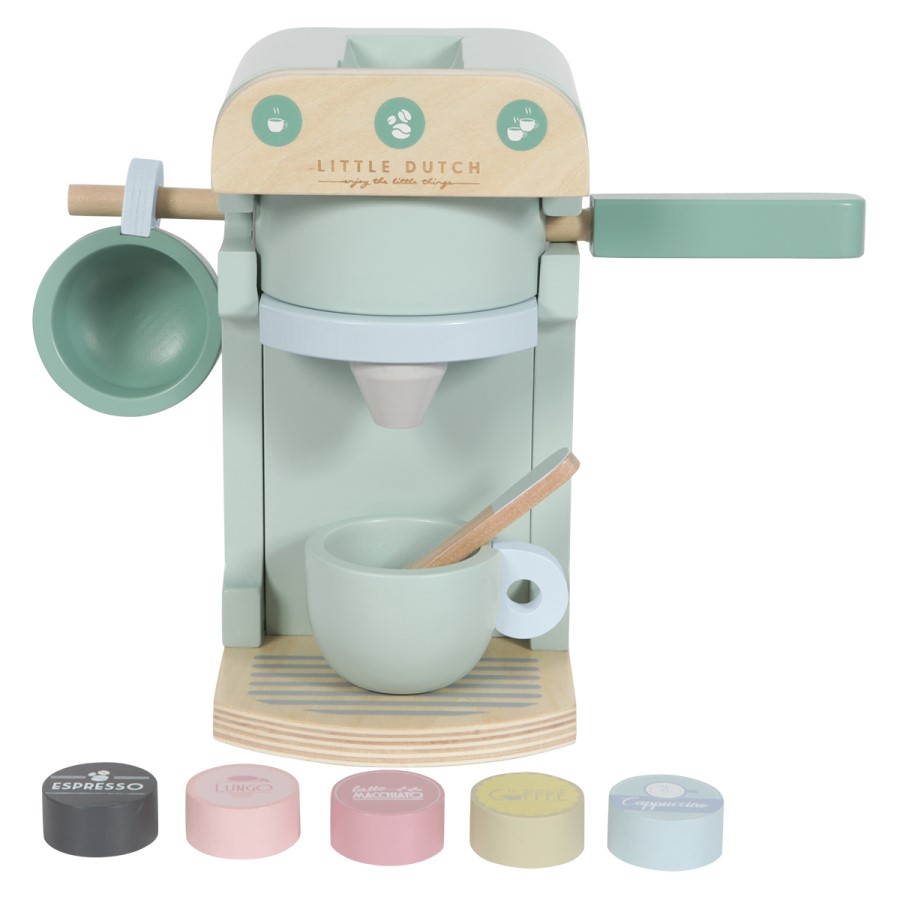 Veluoess Machine à café pour enfants, jouet avec lumière et son réalistes,  accessoires de cuisine avec dessert, beignet, tass