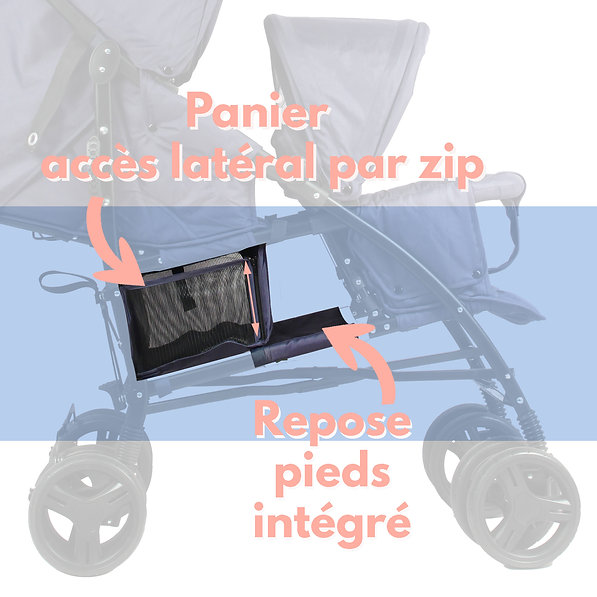 BAMBISOL Bambisol Poussette Canne Double, Habillage Pluie, Pliage Compact