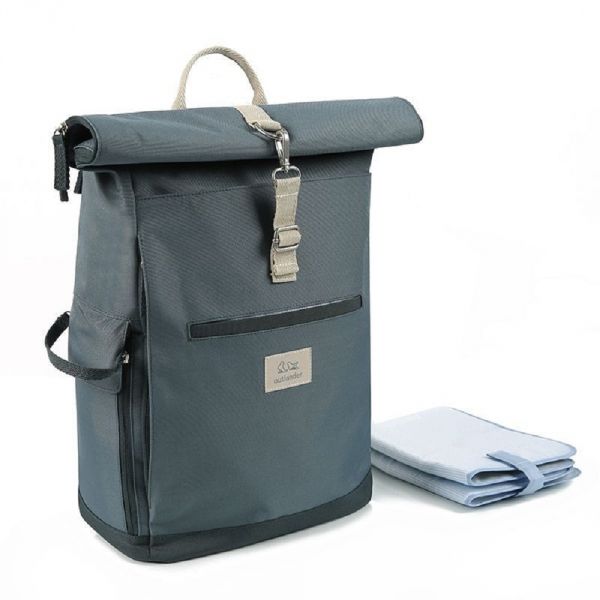 Sac à dos à langer Roll-Top Gris vert OUTLANDER - La Caverne d'Ali Bambin