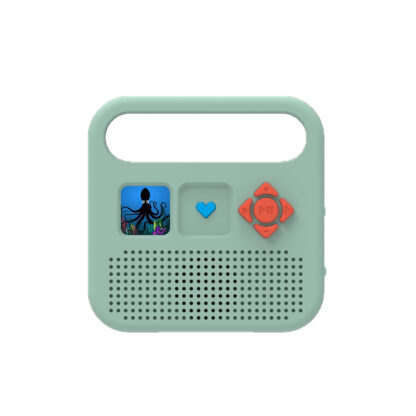 la merlin, une enceinte autonome pour plus de 50h d'histoires pour les enfants de 3 à 12 ans.