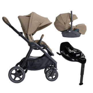 poussette finiti sandstone avec une coque i level pro et sa base rotative. disponible en magsin de puériculture à Nantes proche de Sautron et Savenay, Angers