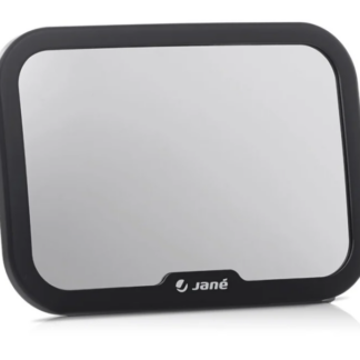 un miroir d'appuie tête panoramique de chez JANE pour voir bébé dans votre rétroviseur par reflet. Usage pour les enfants dos à la route