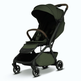 poussette liyo de my junior coloris olive green compacte et pour les voyages en avion vendue chez Ali Bambin, un magasin de puériculture pour bébé à Nantes